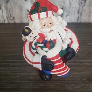 TRADITIONS Santa Claus Holding Stocking w‎ Toys Collectible Character Ornament